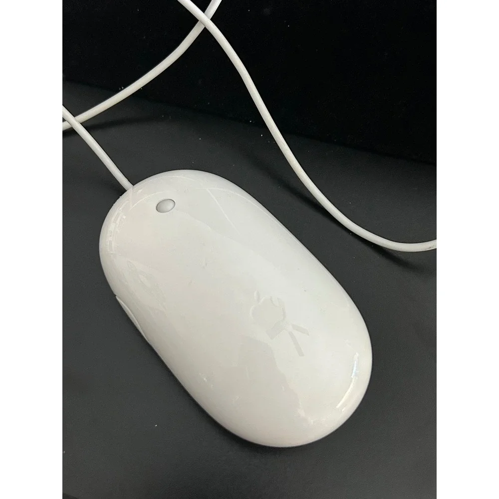 Wired Mouse White Good Apple Mighty Mouse A1152 USB Optical Scroll Ball